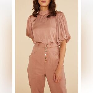 MINKPINK NWT Spencer Top Chic Blush Blouse - small